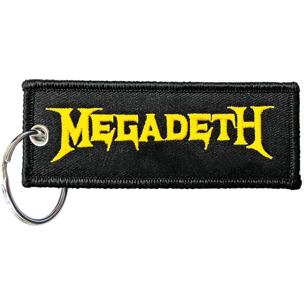 MEGADETH KEYCHAIN: LOGO (DOUBLE SIDED PATCH) by Rock Off Trade