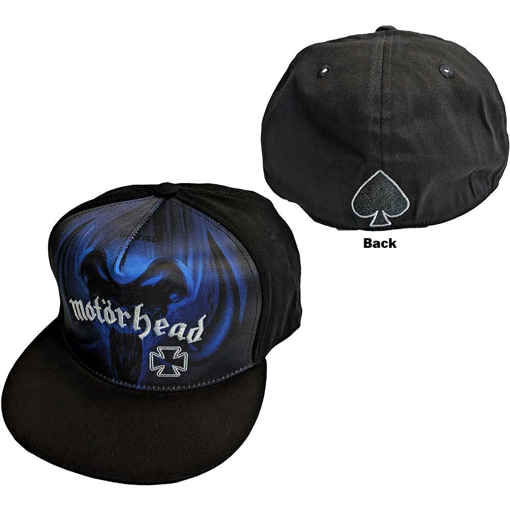 MOTORHEAD UNISEX SNAPBACK CAP: ROCK 'N' ROLL BLUE MONO by Rock Off Trade