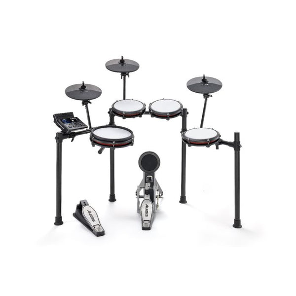 Alesis NITRO MAX Eight-Piece Electronic Kit with Mesh Heads and Bluetooth, Red