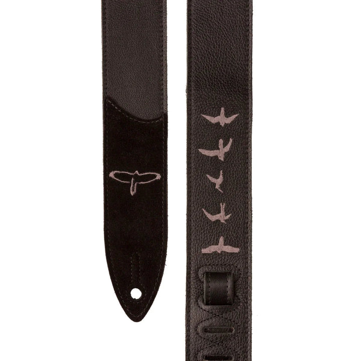 Paul Reed Smith PRS Premium Leather 2" Strap Embroidered Birds, Black by PRS