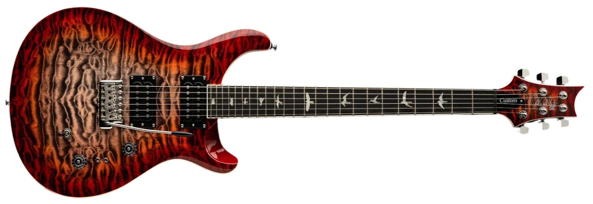 Paul Reed Smith PRS SE Custom 24 - 08 Quilt Electric Guitar w/ Gigbag, Charcoal Cherry Burst by PRS
