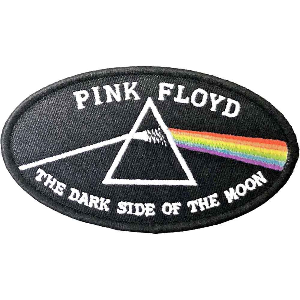 PINK FLOYD STANDARD WOVEN PATCH: DARK SIDE OF THE MOON OVAL BLACK BORDER by Rock Off Trade