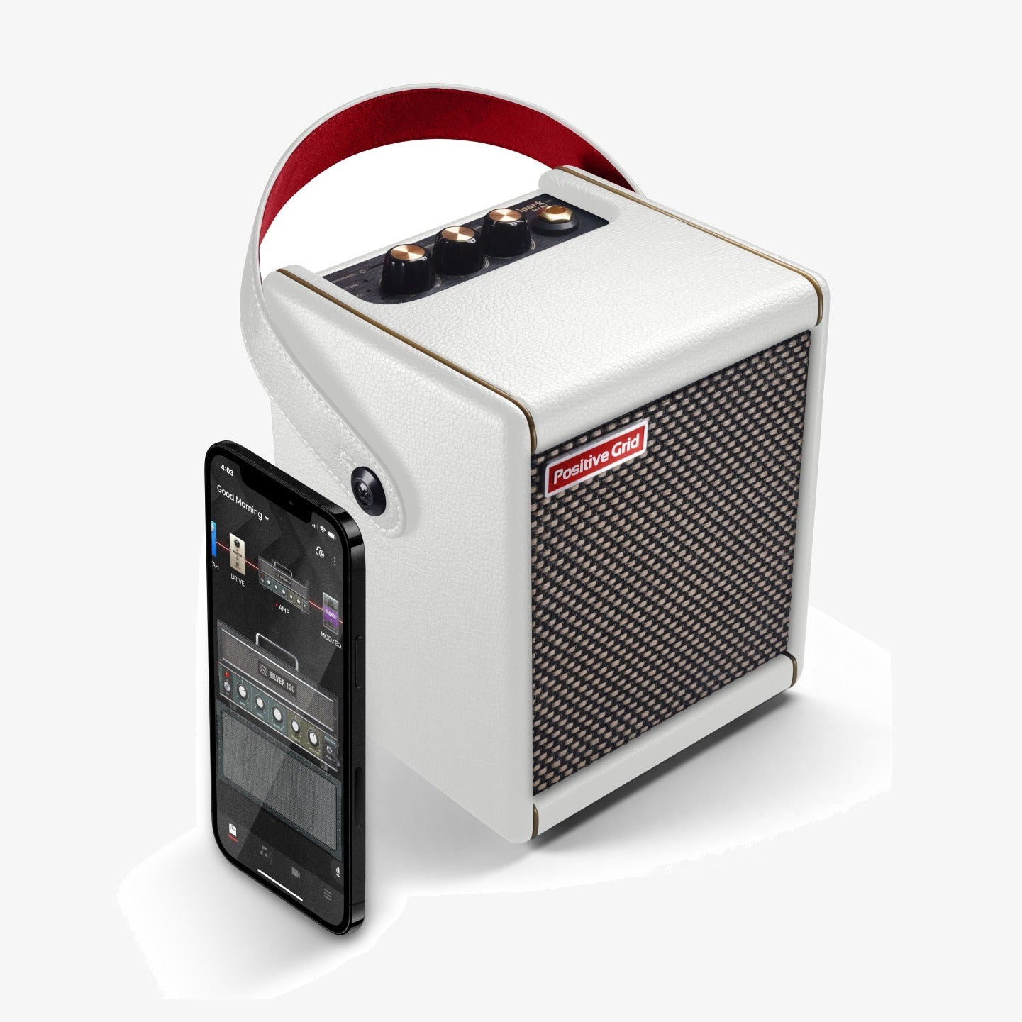 Positive Grid 10W Portable Guitar Combo Amp, Pearl by Coast Music