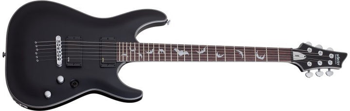 Schecter Damien Platinum - 6 Electric Guitar w/ Bat Inlays, Satin Black by Erikson Music