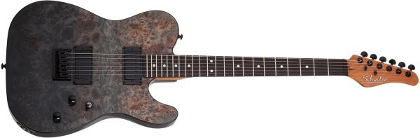 Schecter PT Standard Electric Guitar, Black Fade Burst Burl by Schecter