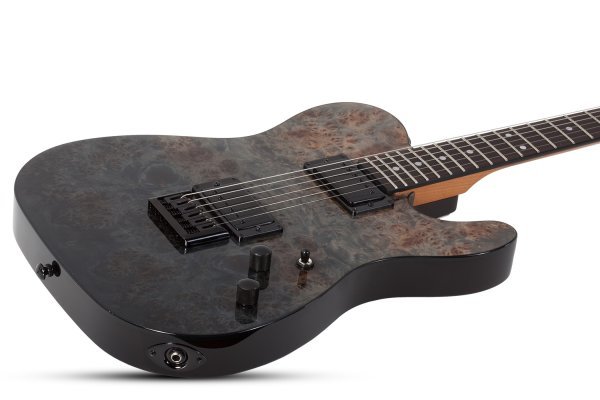 Schecter PT Standard Electric Guitar, Black Fade Burst Burl by Schecter