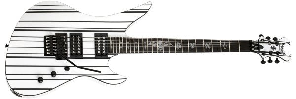 Schecter Synyster Standard Electric Guitar, Gloss White w/Black Pinstripes by Erikson Music