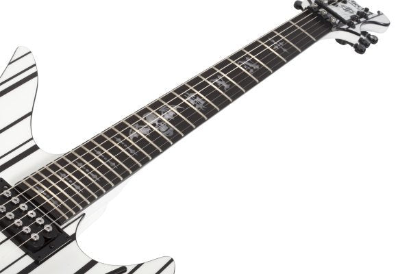 Schecter Synyster Standard Electric Guitar, Gloss White w/Black Pinstripes by Erikson Music