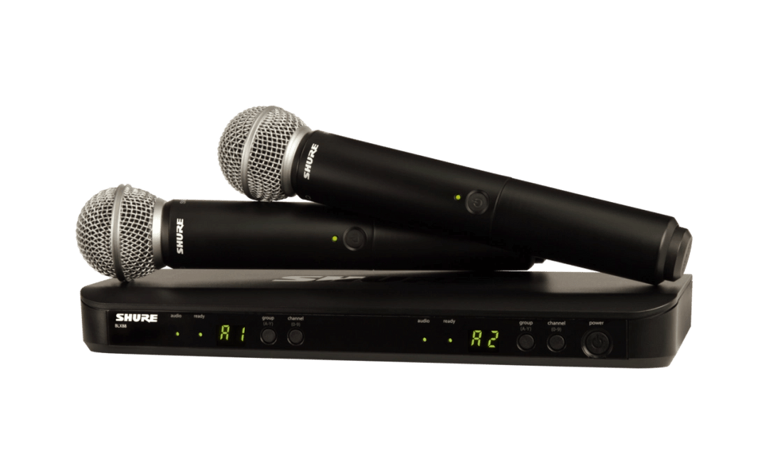 Shure BLX288/SM58 Dual - Transmitter Handheld Wireless System (H10: 542 - 572 MHz) by SFM