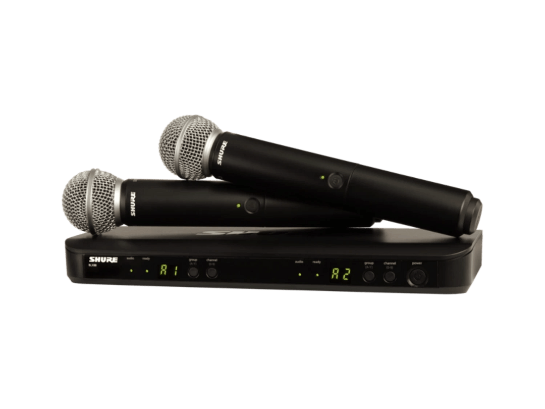 Shure BLX288/SM58 Dual - Transmitter Handheld Wireless System (H9: 512 - 542 MHz) by SFM
