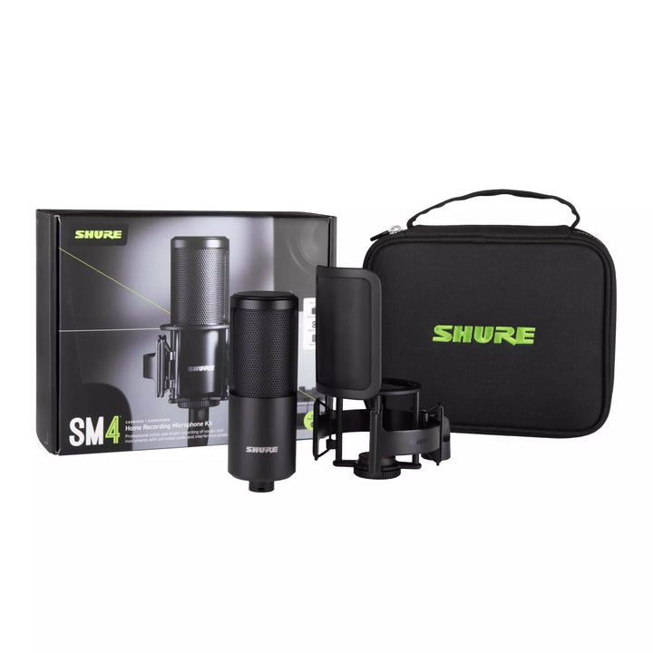 Shure SM4 Dual Diaphragm Condenser Microphone Kit with Shockmount - Black by SFM