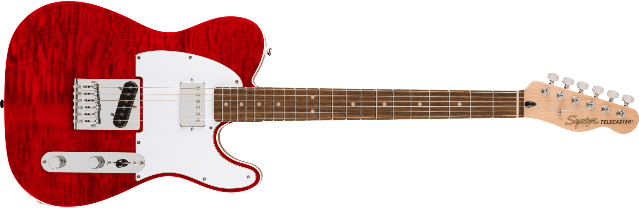 Squier Affinity Series Telecaster FMT SH, Laurel Fingerboard, White Pickguard, Crimson Red Transparent by FMIC