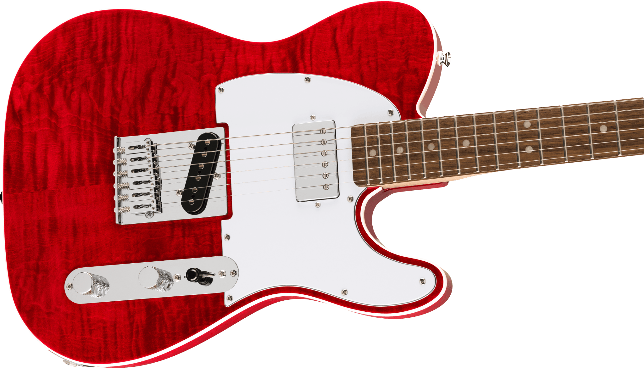 Squier Affinity Series Telecaster FMT SH, Laurel Fingerboard, White Pickguard, Crimson Red Transparent by FMIC