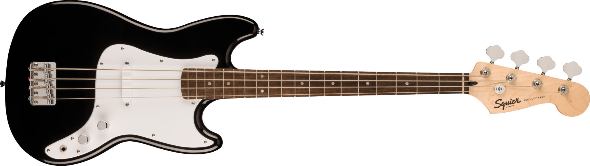 Squier Sonic Bronco Bass, Laurel Fingerboard, White Pickguard, Black by FMIC