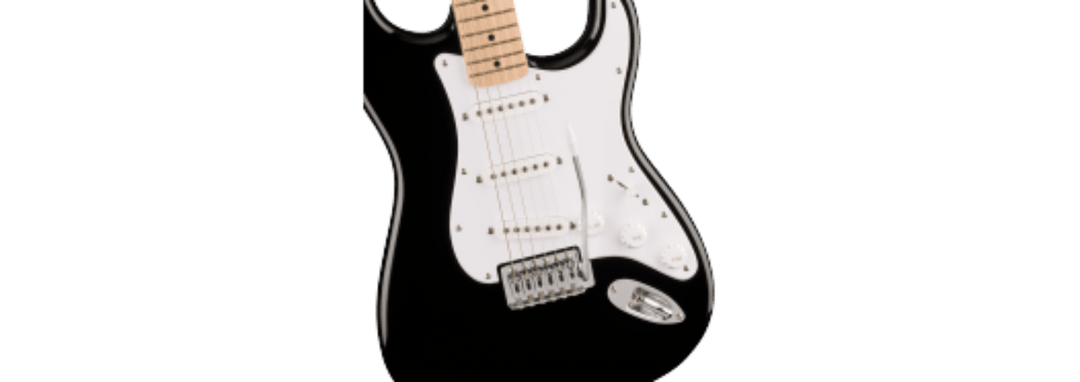Squier Sonic® Stratocaster®, Maple Fingerboard, White Pickguard, Black by FMIC