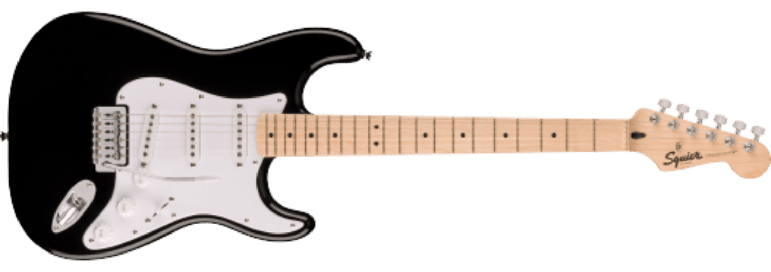 Squier Sonic® Stratocaster®, Maple Fingerboard, White Pickguard, Black by FMIC