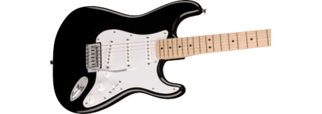 Squier Sonic® Stratocaster®, Maple Fingerboard, White Pickguard, Black by FMIC