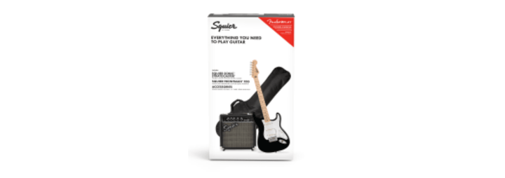 Squier Sonic™ Stratocaster® Pack, Maple Fingerboard, Black, Gig Bag, 10G - 120V by FMIC