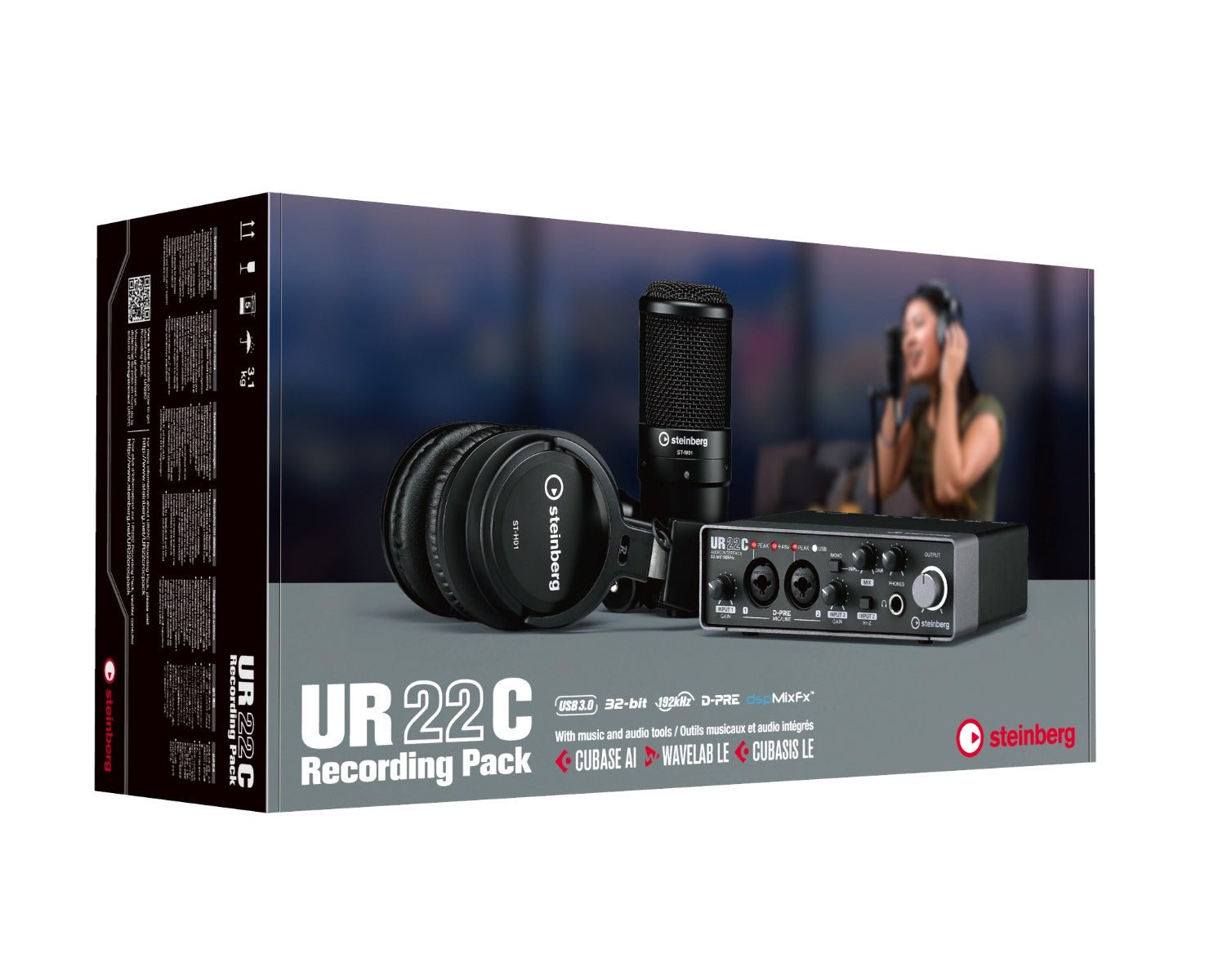 Steinberg UR22C USB Audio Interface, Studio Microphone and Headphones Recording Pack by Yamaha