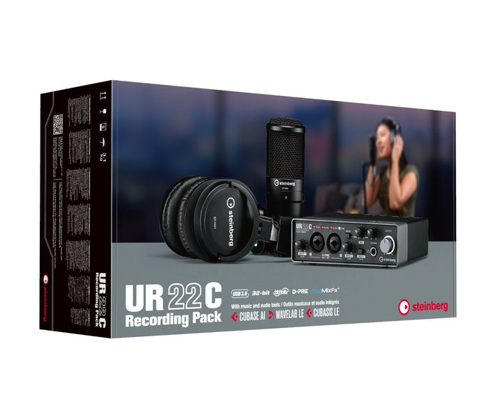 Steinberg UR22C USB Audio Interface, Studio Microphone and Headphones Recording Pack by Yamaha