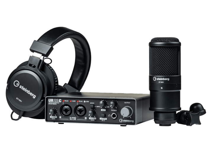 Steinberg UR22C USB Audio Interface, Studio Microphone and Headphones Recording Pack by Yamaha