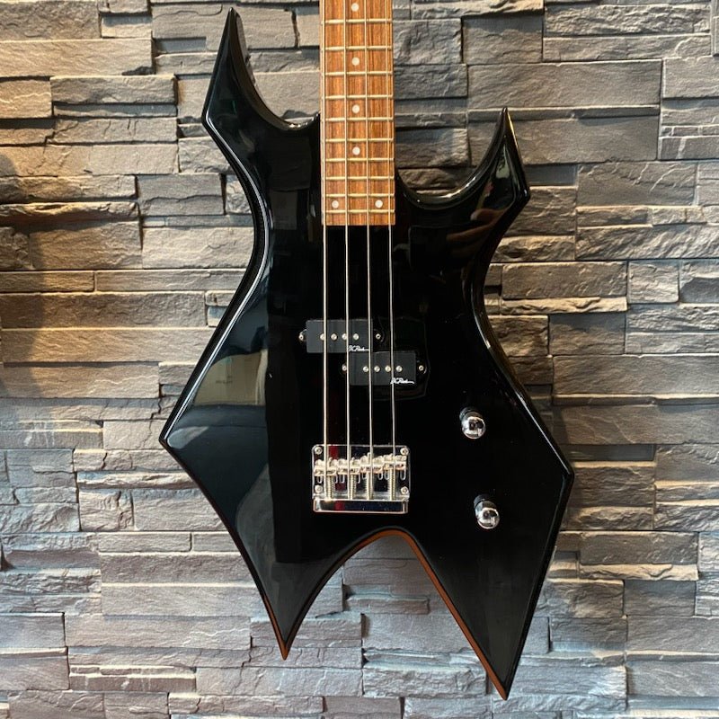 USED B.C. Rich Bronze Warlock Bass w/ Hard Case, Black by Faders Music Inc.