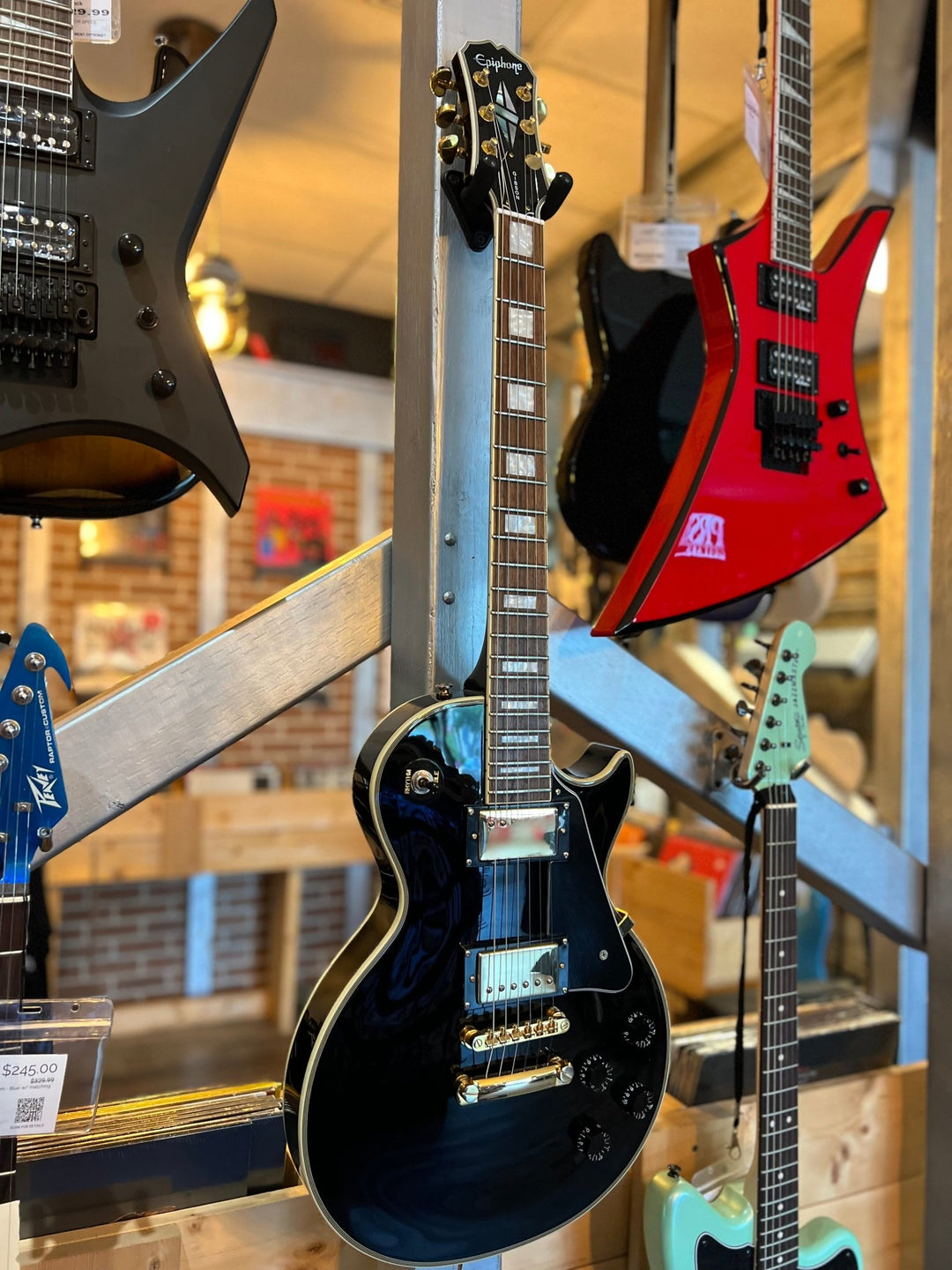 Used Epiphone Les Paul Custom Ebony Black by Used