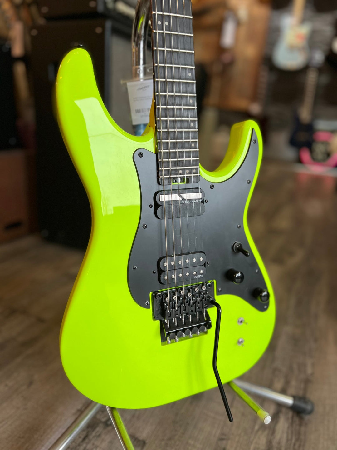 USED Schecter Sun Valley Super Shredder Electric Guitar with Floyd Rose and Sustainiac - Birch Green by Erikson Music
