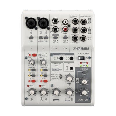 Yamaha AG06MK2 6 - Channel Live Streaming Loopback Audio USB Mixer - White by Yamaha