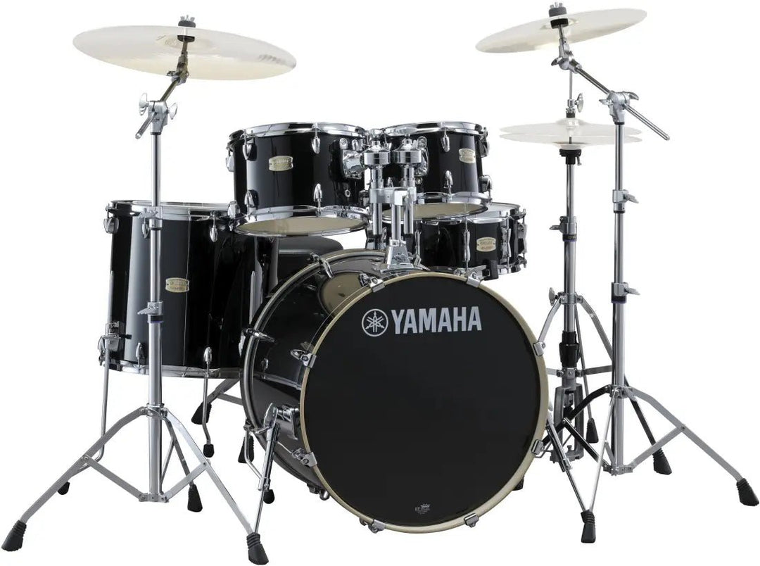 Yamaha Stage Custom Birch 5-Piece Kit - Includes HW680W Hardware Kit, Raven Black by Yamaha