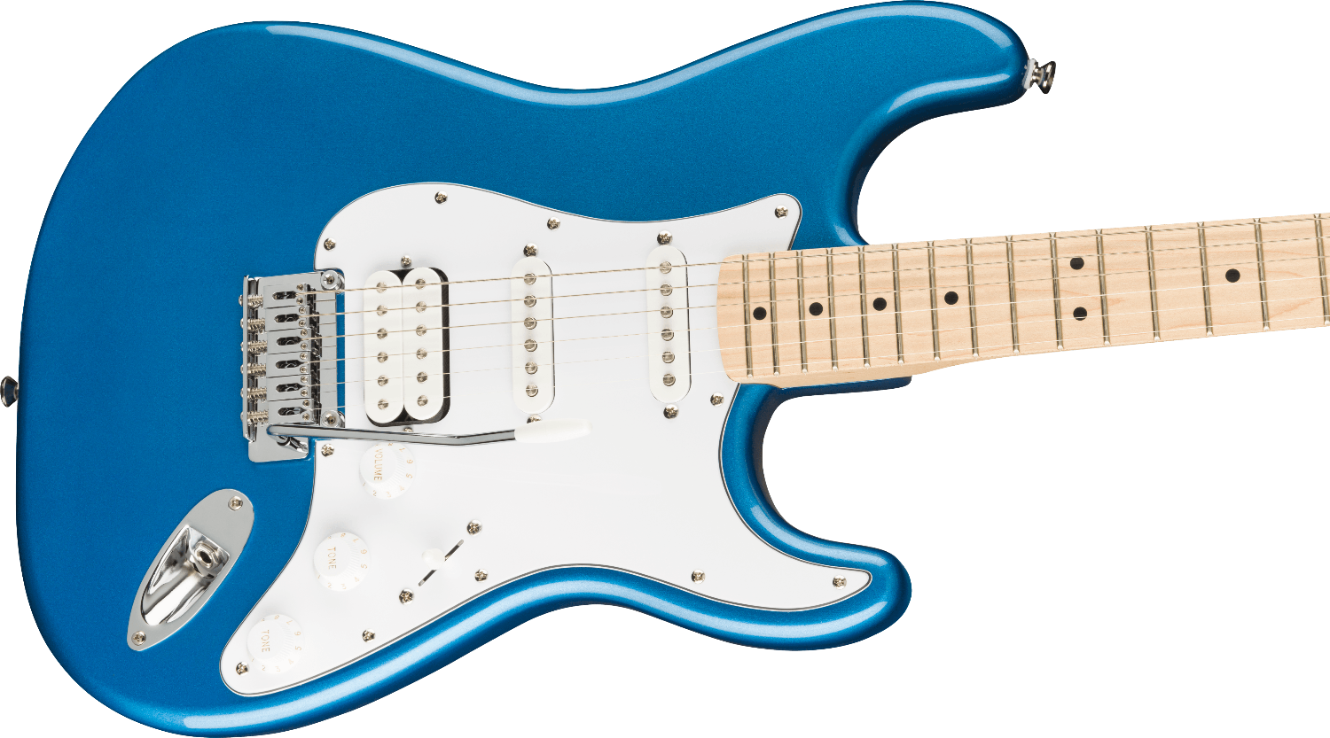 Squier Affinity Series Stratocaster HSS Pack, Maple Fingerboard, Lake Placid Blue, Gig Bag, 15G - 120V