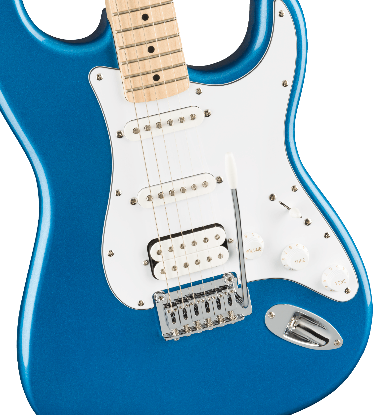Squier Affinity Series Stratocaster HSS Pack, Maple Fingerboard, Lake Placid Blue, Gig Bag, 15G - 120V