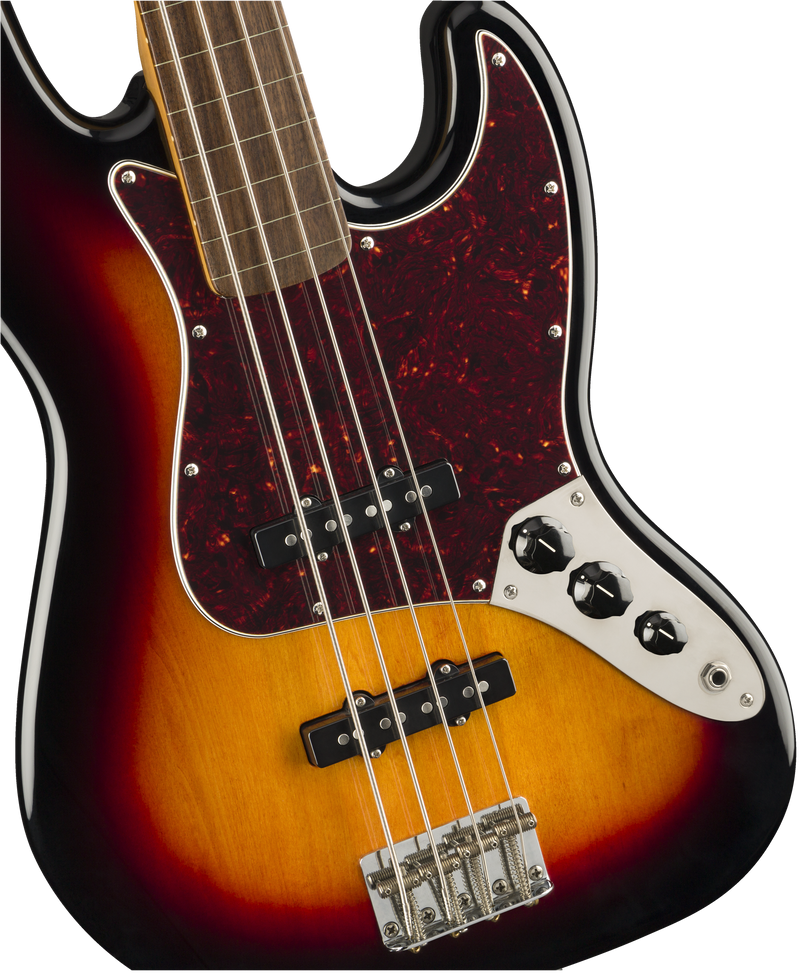 Squier　Vibe　Jazz　Music　3-Co　Inc.　Bass®　Classic　Laurel　Fretless,　–　Faders　'60S　Fingerboard,
