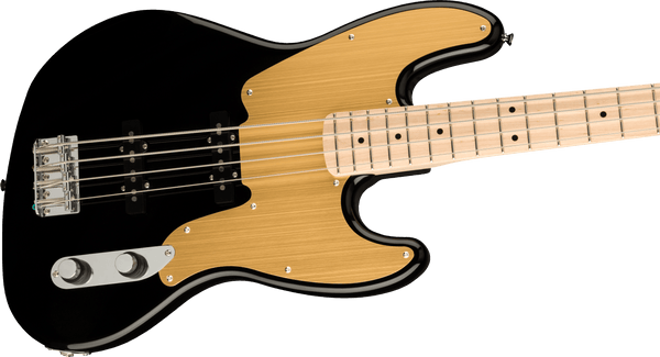 Squier Paranormal Jazz Bass® '54, Maple Fingerboard, Gold Anodized Pickguard, Black