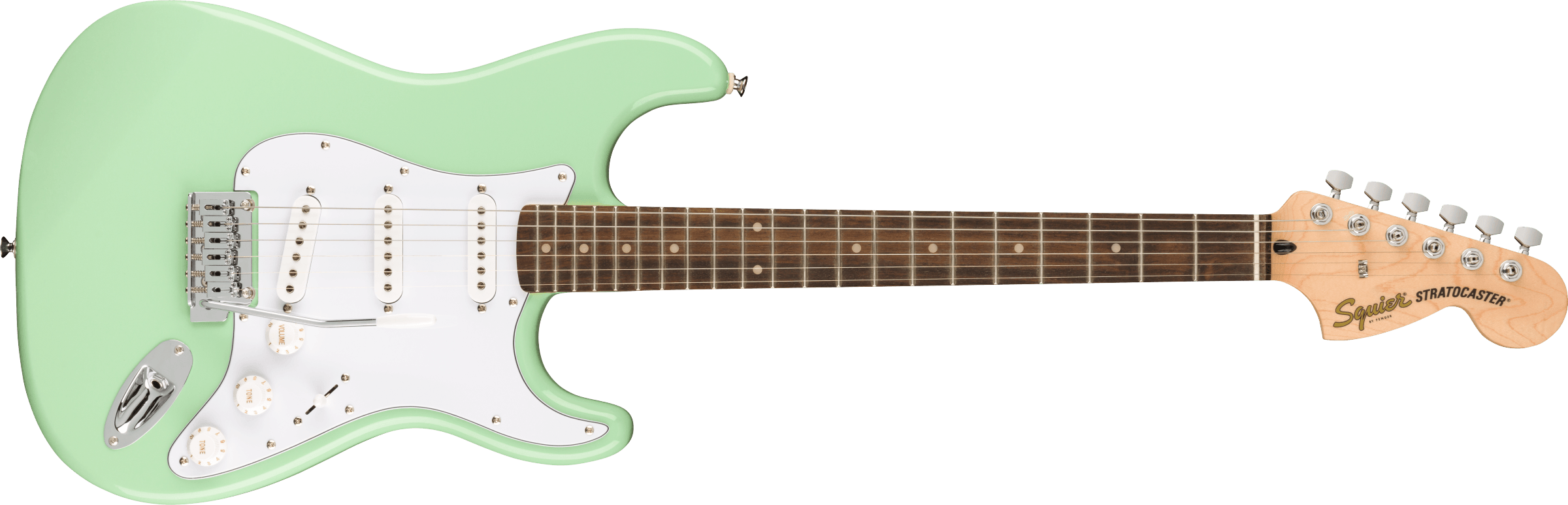 Squier FSR Affinity Series™ Stratocaster®, Laurel Fingerboard, White Pickguard, Surf Green