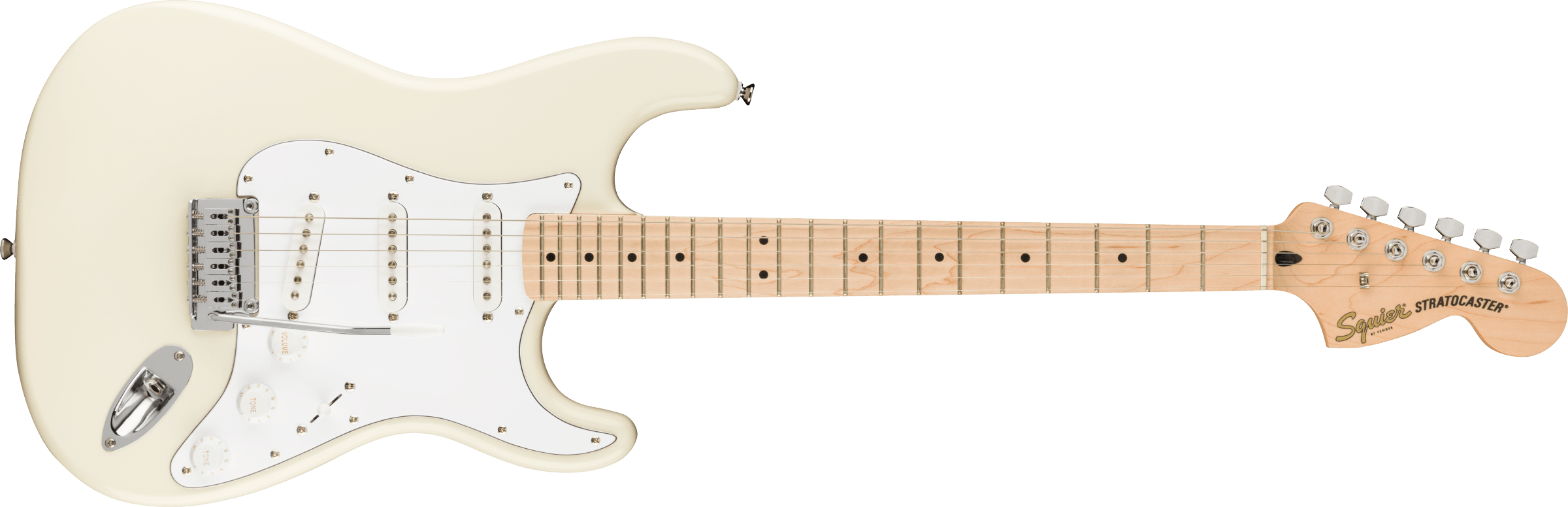 Squier Affinity Series™ Stratocaster®, Maple Fingerboard, White Pickguard, Olympic White