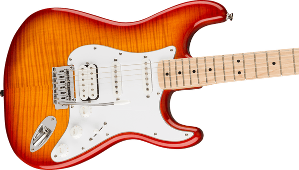 Squier Affinity Series™ Stratocaster® FMT HSS, Maple Fingerboard, White Pickguard, Sienna Sunburst