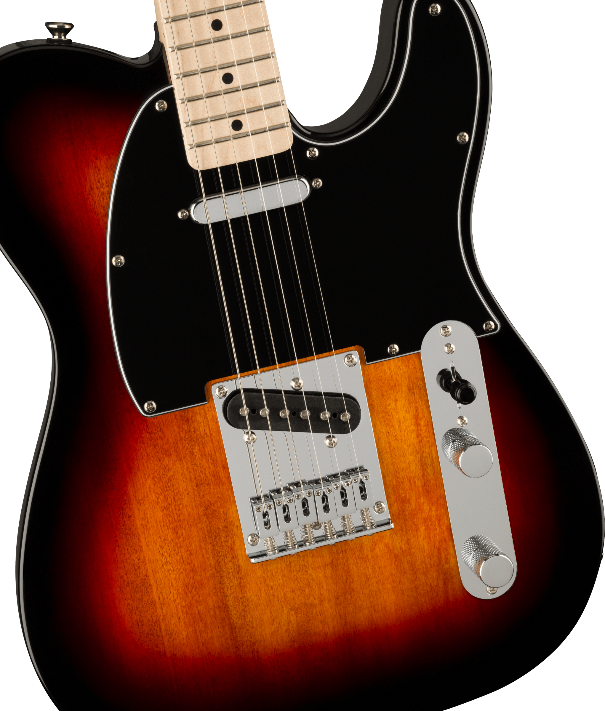 Squier Affinity Series™ Telecaster®, Maple Fingerboard, Black Pickguard, 3-Color Sunburst