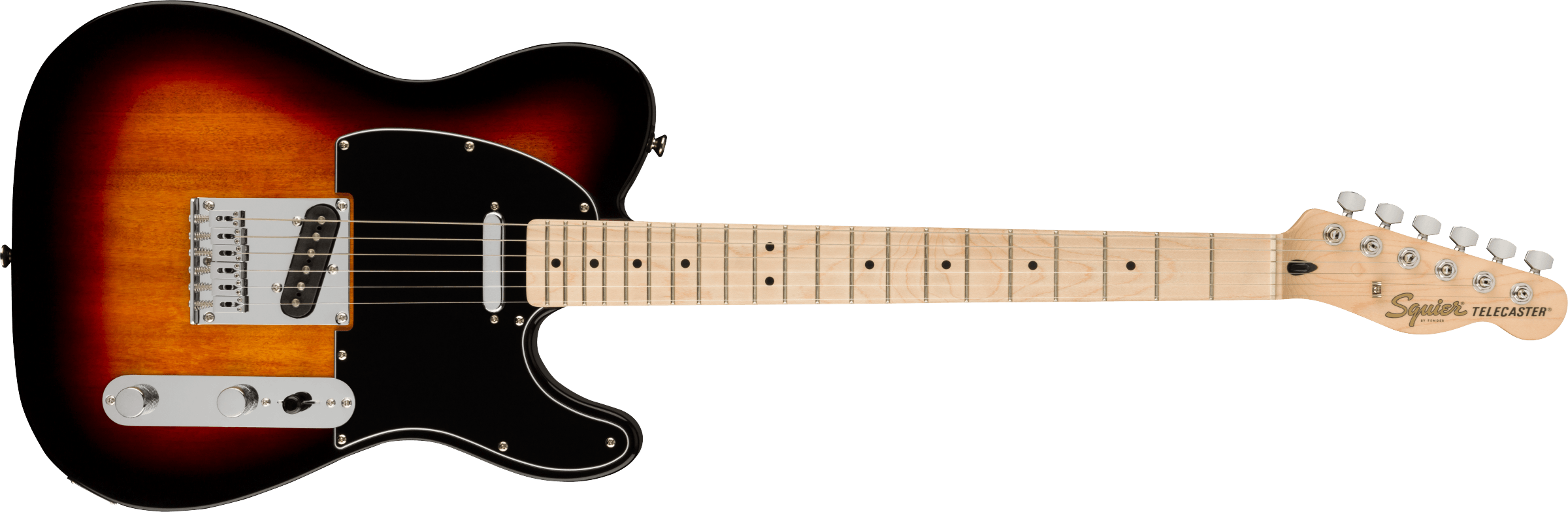 Squier Affinity Series™ Telecaster®, Maple Fingerboard, Black Pickguard, 3-Color Sunburst