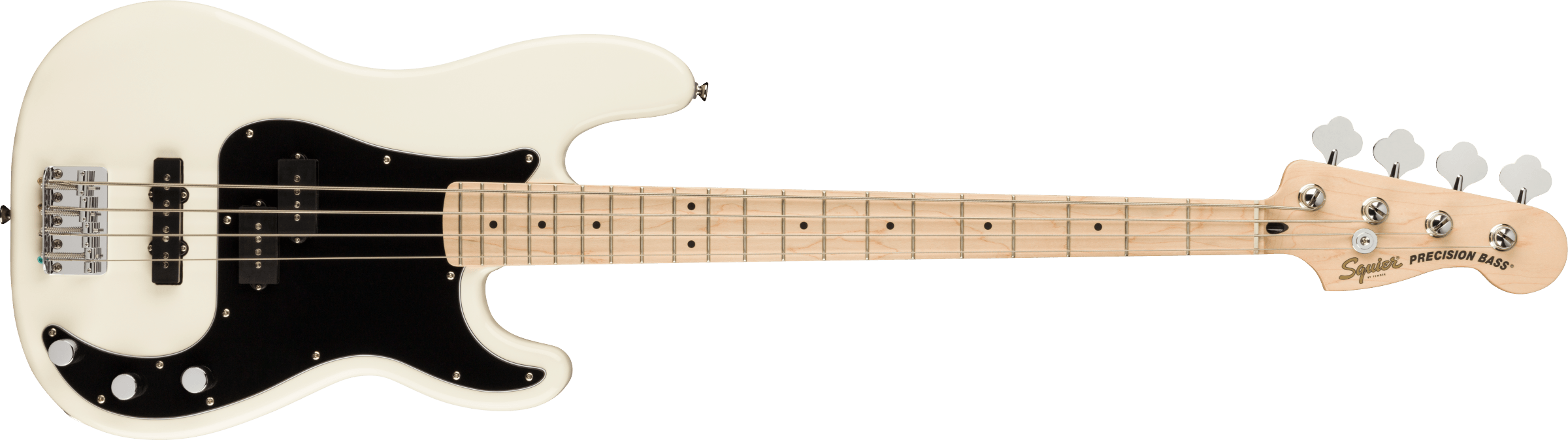 Squier Affinity Series™ Precision Bass® PJ, Maple Fingerboard, Black Pickguard, Olympic White