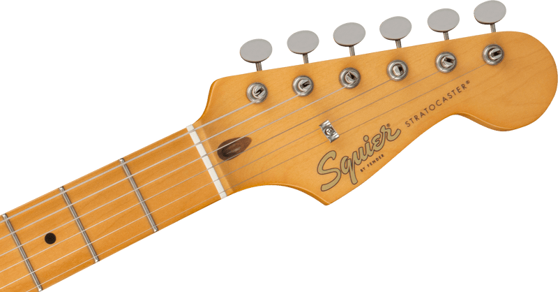 Squier 40th Anniversary Stratocaster®, Vintage Edition, Maple Fingerboard, Gold Anodized Pickguard, Satin Sea Foam Green