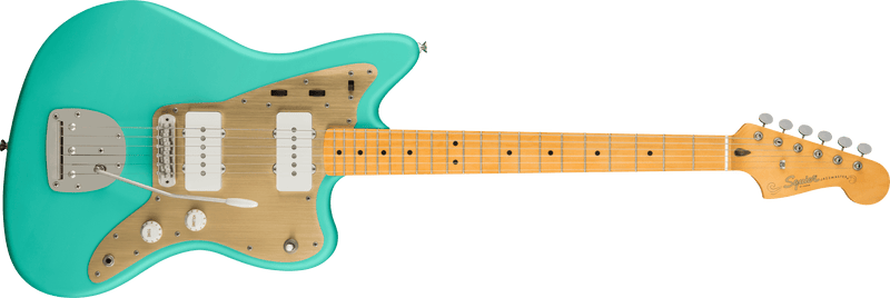 Squier 40th Anniversary Jazzmaster®, Vintage Edition, Maple Fingerboard, Gold Anodized Pickguard, Satin Sea Foam Green