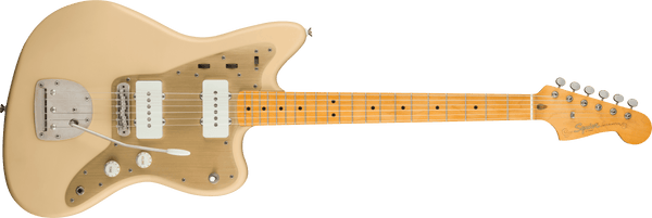 Squier 40th Anniversary Jazzmaster®, Vintage Edition, Maple Fingerboard, Gold Anodized Pickguard, Satin Desert Sand