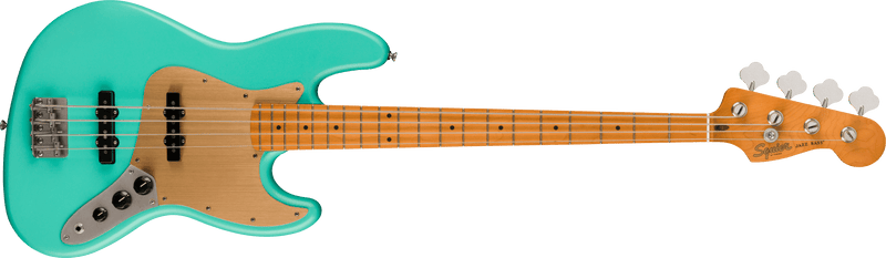 Squier 40th Anniversary Jazz Bass®, Vintage Edition, Maple Fingerboard, Gold Anodized Pickguard, Satin Sea Foam Green
