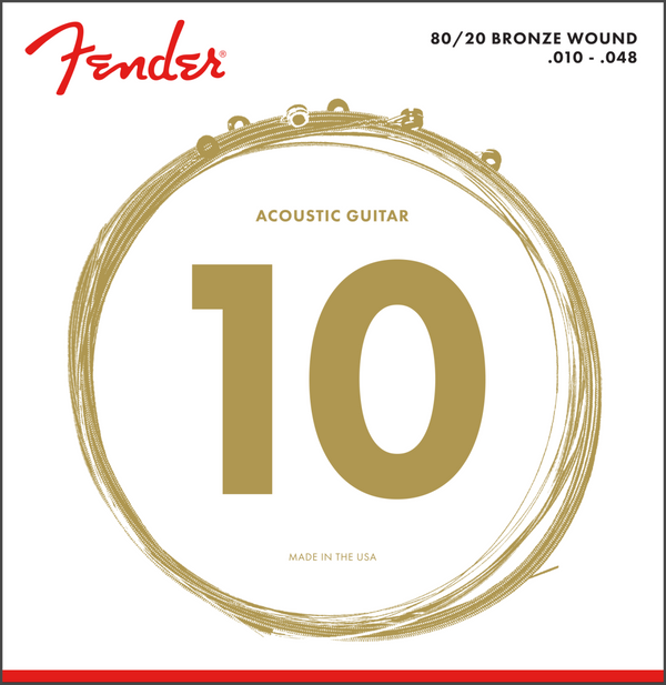 Fender 80/20 Bronze Acoustic Strings, Ball End