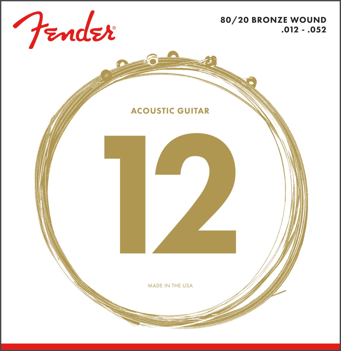 Fender 80/20 Bronze Acoustic Strings, Ball End