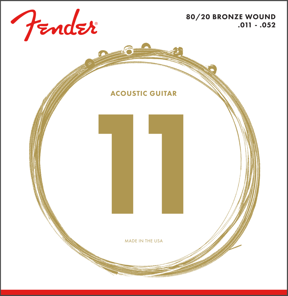 Fender 80/20 Bronze Acoustic Strings, Ball End
