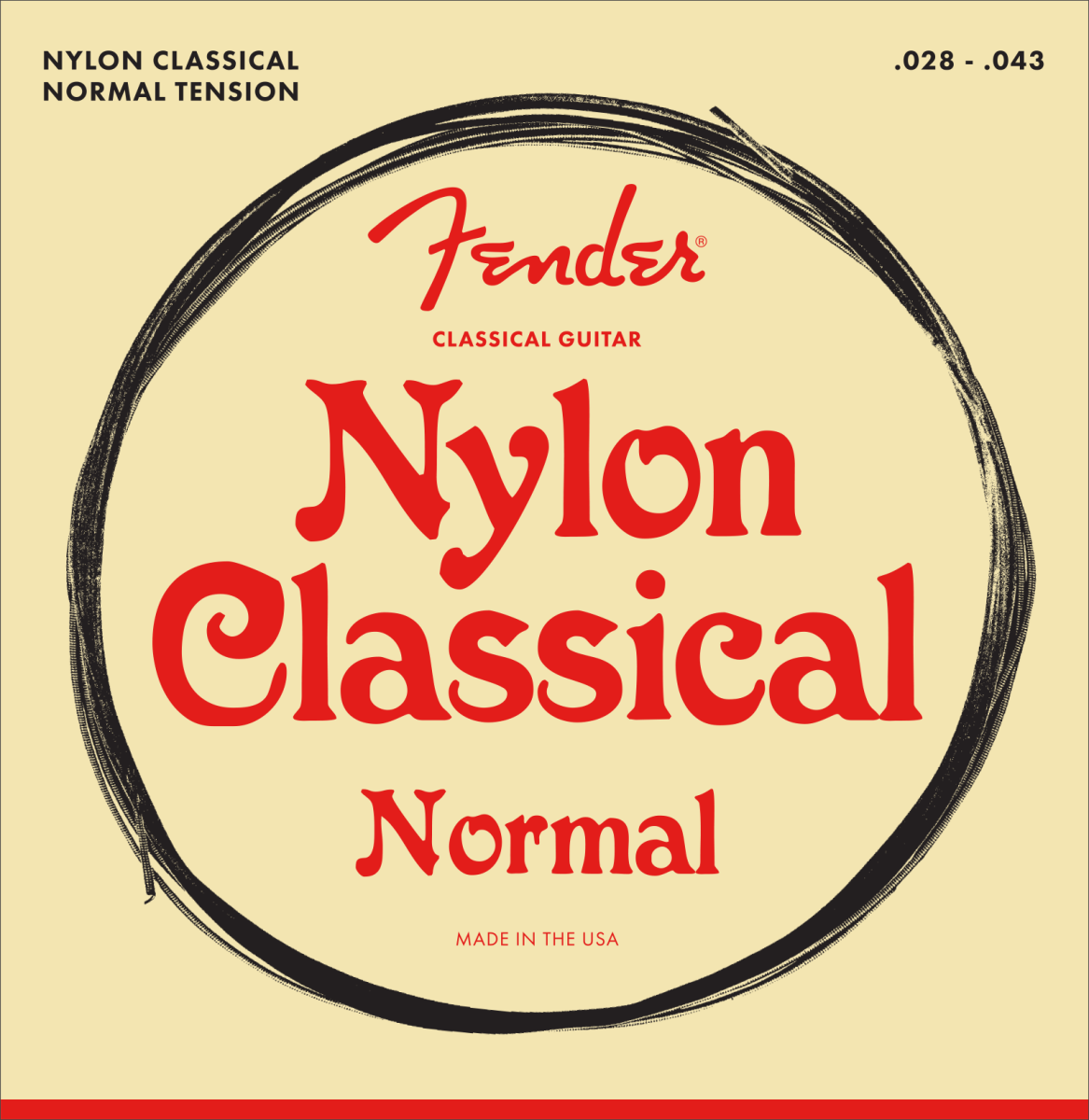 Fender Nylon Acoustic Strings, 130 Clear/Silver, Ball End, Gauges .028-.043