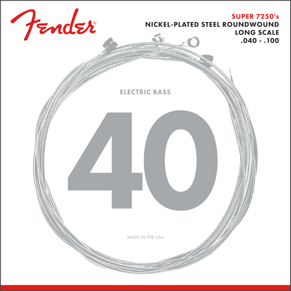 Fender Super 7250 Bass Strings, Nickel Plated Steel, Long Scale