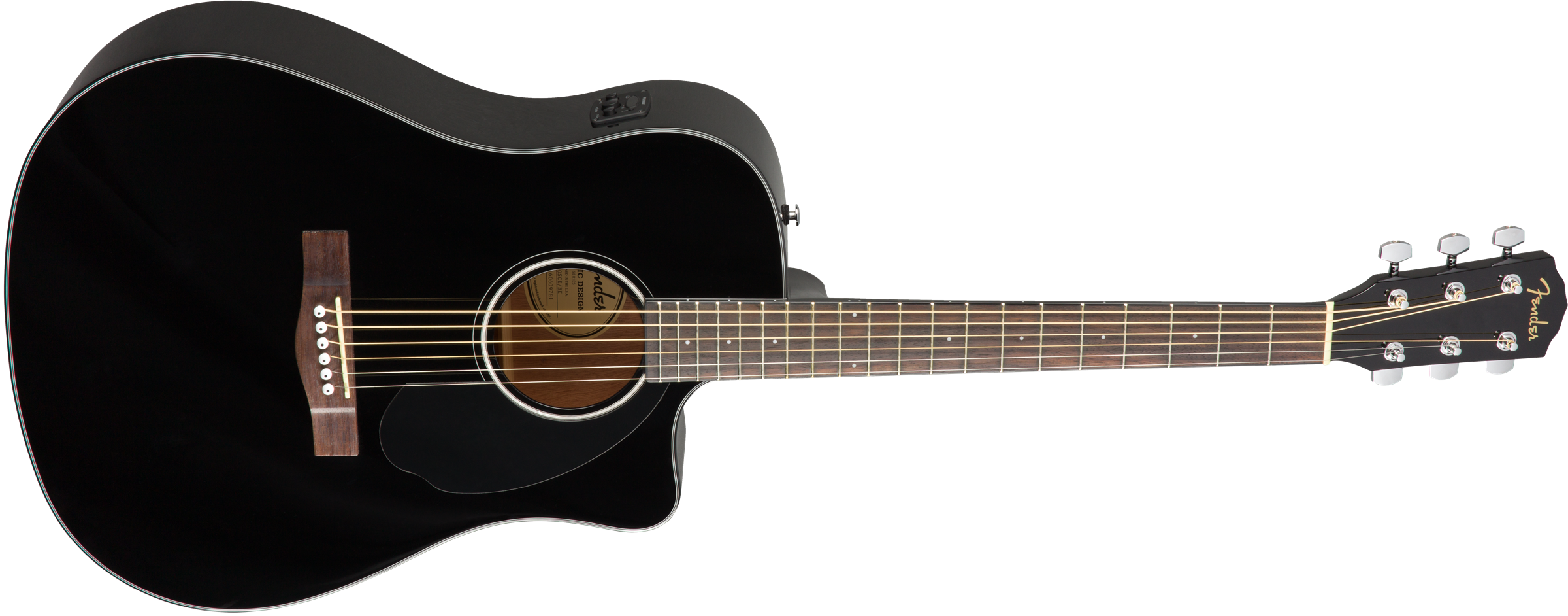 Fender CD-60SCE Dreadnought, Walnut Fingerboard, Black